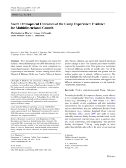 Youth Development Outcomes of the Camp Experience: Evidence for Multidimensional Growth