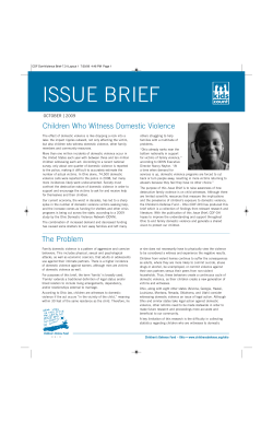 ISSUE BRIEF Children Who Witness Domestic Violence | OCTOBER