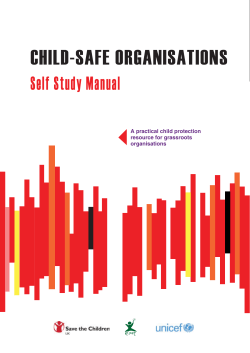 CHILD-SAFE ORGANISATIONS Self Study Manual  COVER OUTSIDE