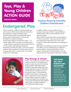 Endangered Play Toys, Play &amp; Young Children ACTION GUIDE