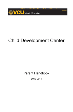 Child Development Center  Parent Handbook 2013-2014
