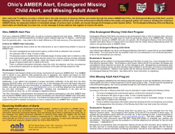 Ohio's AMBER Alert, Endangered Missing Child Alert, and Missing Adult Alert