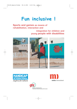 Fun inclusive ! Sports and games people with disabilities as means of