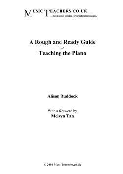 M T A Rough and Ready Guide Teaching the Piano