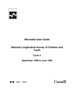 Microdata User Guide National Longitudinal Survey of Children and Youth