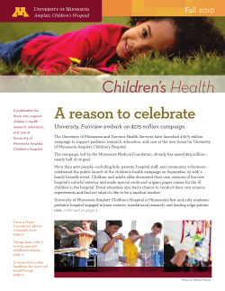 Health Children’s A reason to celebrate Fall 2010