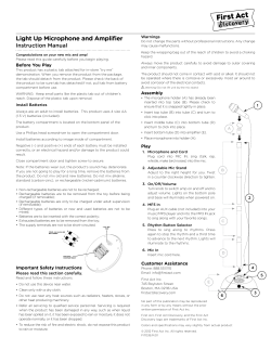 Light Up Microphone and Amplifier Instruction Manual Warnings