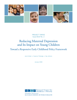 Reducing Maternal Depression and Its Impact on Young Children Project thrive