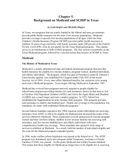 Chapter 5. Background on Medicaid and SCHIP in Texas