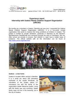 Experience report Internship with Usakos Needy Children Support Organization (UNCSO)