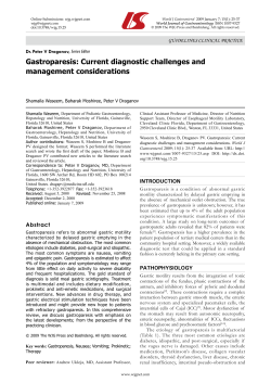 Gastroparesis: Current diagnostic challenges and management considerations  Dr.