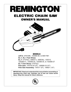 ELECTRIC CHAIN SAW OWNER’S MANUAL MODELS LNT-2: