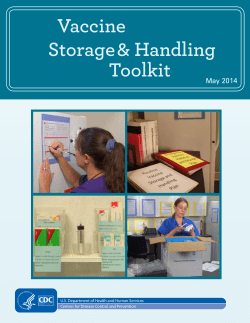 Vaccine Storage&amp; Handling Toolkit May 2014