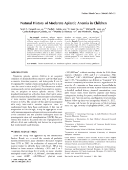 Natural History of Moderate Aplastic Anemia in Children