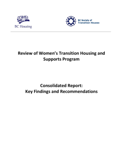 Review of Women’s Transition Housing and  Supports Program     Consolidated Report: 