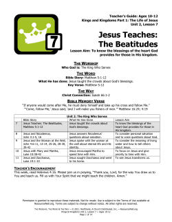 Jesus Teaches: The Beatitudes