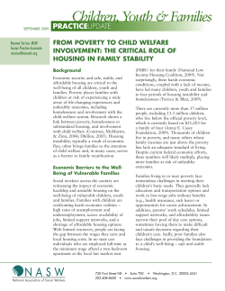 Children, Youth &amp; Families PRACTICE FROM POVERTY TO CHILD WELFARE