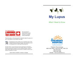 My Lupus What I Need to Know