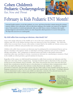 February is Kids Pediatric ENT Month! Cohen Children’s Pediatric Otolaryngology