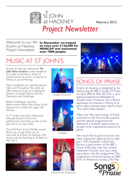 Project Newsletter  MUSIC AT ST JOHN’S SONGS OF PRIASE