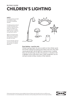 CHILDREN’S LIGHTING BUYING GUIDE SAFETY