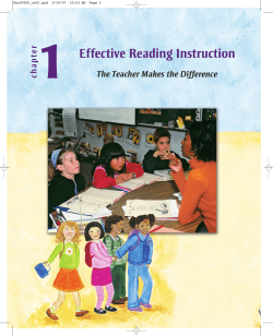 1 Effective Reading Instruction The Teacher Makes the Difference pter