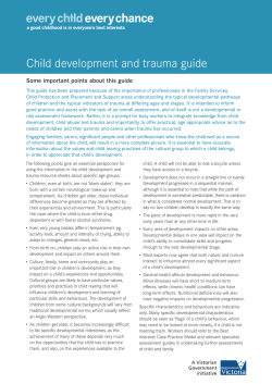Child development and trauma guide Some important points about this guide