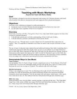 Teaching with Music Workshop Goal