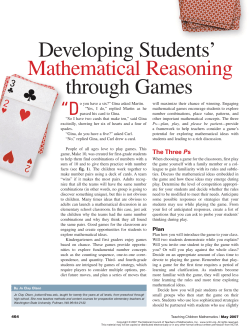 Developing Students’ through Games Mathematical Reasoning “D