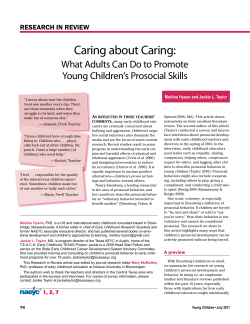 Caring about Caring: What Adults Can Do to Promote
