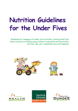 Nutrition Guidelines for the Under Fives