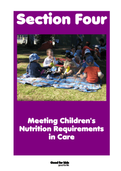 Section Four  Meeting Children's Nutrition Requirements
