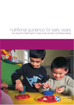 nutritional guidance for early years