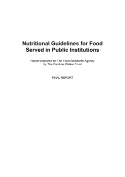 Nutritional Guidelines for Food Served in Public Institutions
