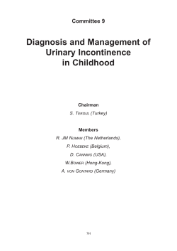 Diagnosis and Management of Urinary Incontinence in Childhood Committee 9