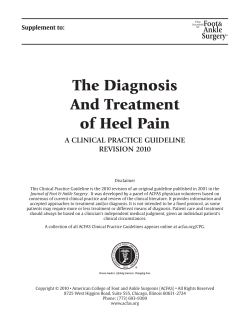 The Diagnosis And Treatment of Heel Pain A CLINICAL PRACTICE GUIDELINE