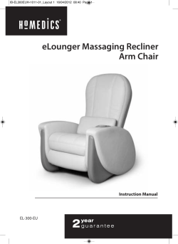 eLounger Massaging Recliner Arm Chair Instruction Manual EL-300-EU