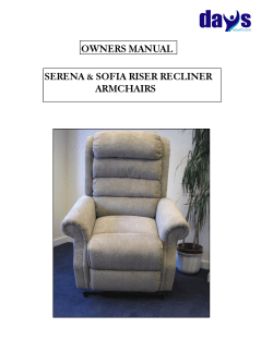 OWNERS MANUAL SERENA &amp; SOFIA RISER RECLINER  ARMCHAIRS