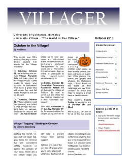 VILLAGER October in the Village!