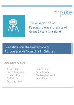 2009  The Association of   Paediatric Anaesthetists of  Great Britain &amp; Ireland 
