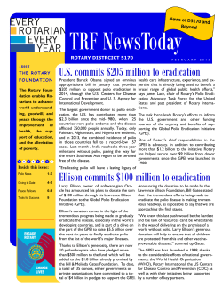 TRF NewsToday U.S. commits $205 million to eradication News of D5170 and Beyond