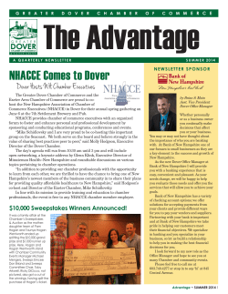 The Advantage NHACCE Comes to Dover  Dover Hosts NH Chamber Executives