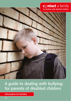 A guide to dealing with bullying: for parents of disabled children