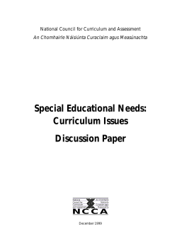 Special Educational Needs: Curriculum Issues Discussion Paper NCCA