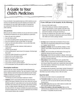 A Guide to Your Child’s Medicines
