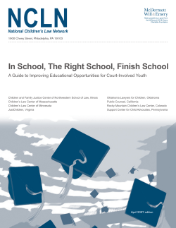NCLN In School, The Right School, Finish School National Children’s Law Network