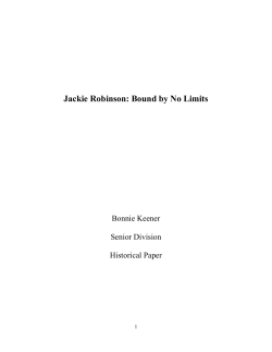 Jackie Robinson: Bound by No Limits Bonnie Keener Senior Division