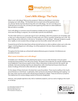 Cow’s Milk Allergy: The Facts