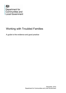 Working with Troubled Families December, 2012