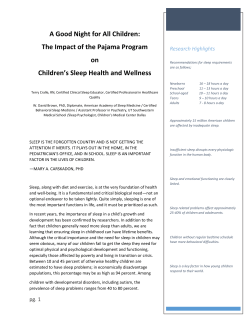 A Good Night for All Children: on Children&rsquo;s Sleep Health and Wellness